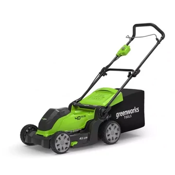 Greenworks G40LM41 Akkumulátoros fűgyűjtős fűnyíró 40 v, 41 cm, akku- és töltő nélkül