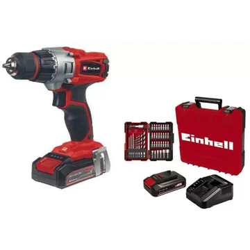 Einhell TE-CD 18/2 Li+39 set Fúró-csavarozó akkumulátoros 18V, 44 Nm, akku és töltővel, +tartozék Einhell TE-CD 18/2 Li+39 set Fúró-csavarozó akkumulátoros 18V, 44 Nm, akku és töltővel, +tartozék