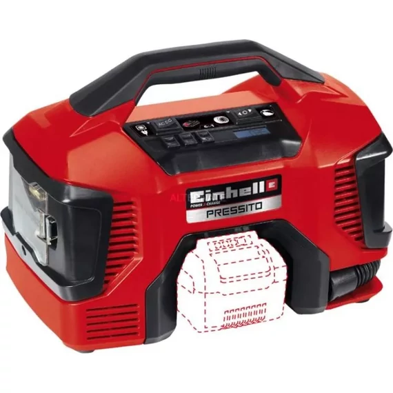 Einhell TE-AC 18/11 LiAC PRESSITO Kompresszor hibrid 230 V / 18 V, 11 bar, akku és töltő nélkül Einhell TE-AC 18/11 LiAC PRESSITO Kompresszor hibrid 230 V / 18 V, 11 bar, akku és töltő nélkül