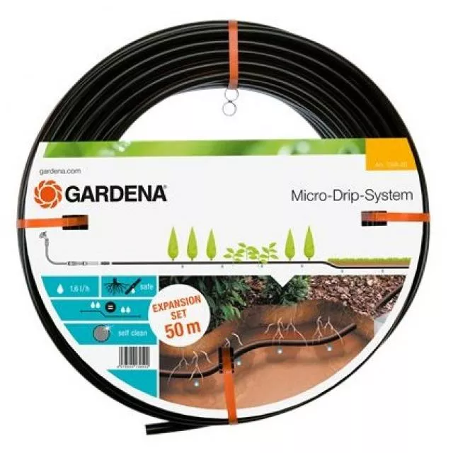 Gardena  Micro-drip csepegtetőcső 13.7 mm, 50 m, csepegtető távolság: 30cm, +telepítő készlet