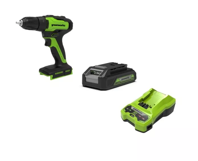 Greenworks GD24DD35K2 Fúró-csavarozó akkumulátoros 24V, 35 Nm, akku és töltővel