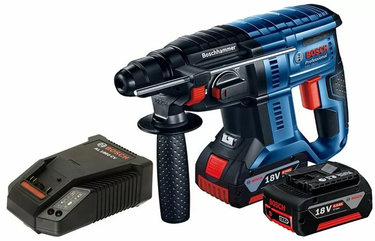 Bosch GBH 180-Li Fúró-vésőkalapács akkumulátoros 18V, ütőerő 2 J, SDS PLUS, 2x4 Ah akku és töltő