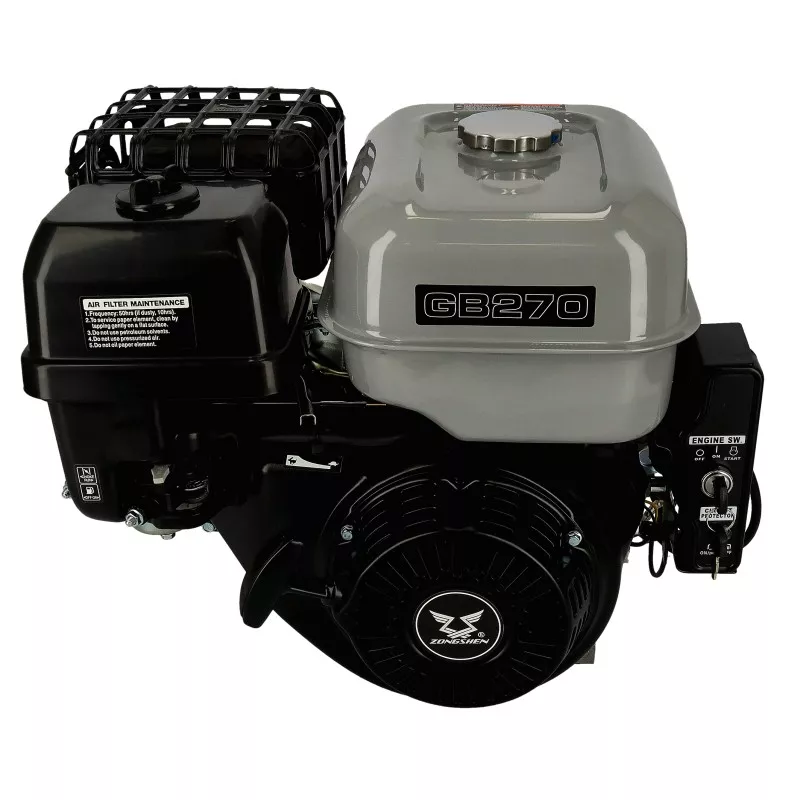 Zongshen GB270E Motor vízszintes tengelyű 270 cm3, 6.6 kW, benzines, 25.4x72mm, önindítós